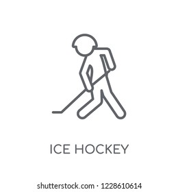 Ice hockey linear icon. Modern outline Ice hockey logo concept on white background from Sport collection. Suitable for use on web apps, mobile apps and print media.