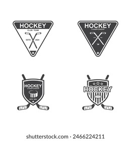 Logo, emblema, insignias, etiquetas y Elementos de diseño de Hockey sobre Hielo