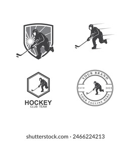 Logo, emblema, insignias, etiquetas y Elementos de diseño de Hockey sobre Hielo