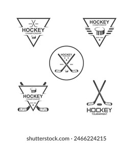 Logo, emblema, insignias, etiquetas y Elementos de diseño de Hockey sobre Hielo