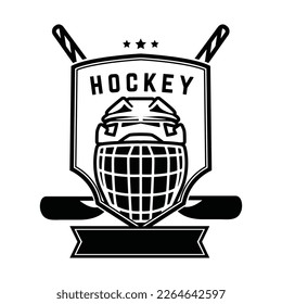 Ice Hockey Logo emblem, Ice hockey player silhouette, vector logo template design