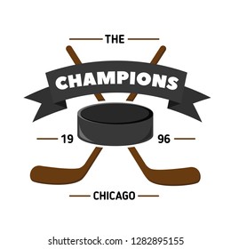 Ice hockey logo icon design