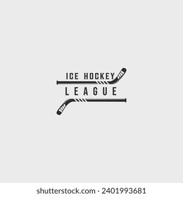 ice hockey logo vintage vector illustration template icon graphic design