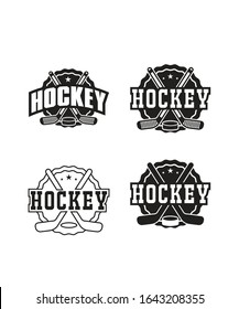 Ice Hockey Monogram vector illustration