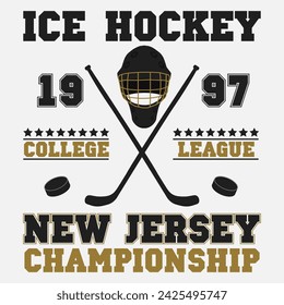 Ice Hockey New Jersey T-shirt Printing Design Vector