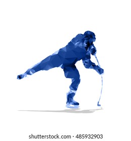 Ice hockey player, abstract geometric silhouette. Shooting hockey forward