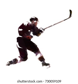 Ice hockey player, abstract geometric isolated vector illustration