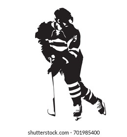 Ice hockey player  abstract isolated vector silhouette