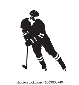 Ice hockey player, abstract vector silhouette