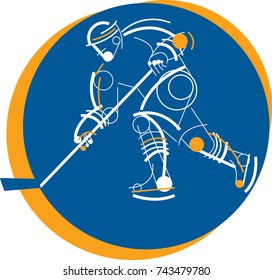 Ice hockey player, abstract vector illustration