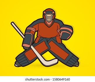 Ice Hockey player action cartoon sport graphic vector.