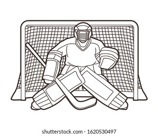 Ice Hockey player action cartoon sport graphic vector