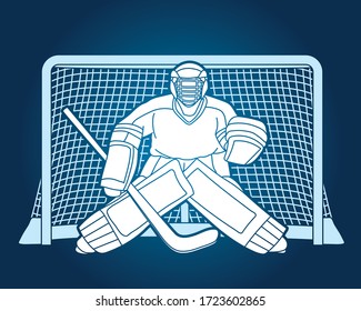 Ice Hockey player action cartoon sport graphic vector.