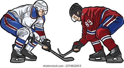 Ice hockey player action clipart