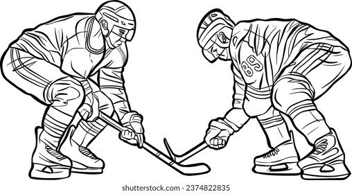 Ice hockey player action clipart
