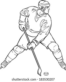 3,009 Hockey Player Outline Images, Stock Photos & Vectors | Shutterstock