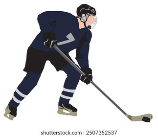 ice hockey player full isolated on white