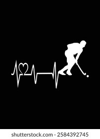 Ice Hockey Player Heartbeat Cutting Printable Files