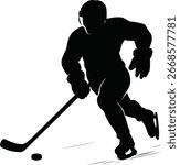 Ice Hockey Player High Resolution EPS Vector | Editable Graphic Artwork, Scalable Illustration, Digital Clipart, Print Ready Template, Creative Design Download