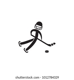 ice hockey player icon. Element of figures of sportsman icon. Premium quality graphic design icon. Signs, symbols collection icon for websites, web design, mobile app on white background