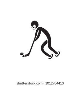 ice hockey player icon. Element of figures of sportsman icon. Premium quality graphic design icon. Signs, symbols collection icon for websites, web design, mobile app on white background