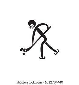 ice hockey player icon. Element of figures of sportsman icon. Premium quality graphic design icon. Signs, symbols collection icon for websites, web design, mobile app on white background