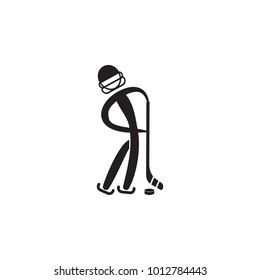 ice hockey player icon. Element of figures of sportsman icon. Premium quality graphic design icon. Signs, symbols collection icon for websites, web design, mobile app on white background