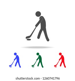 Ice hockey player  icons. Elements of sport element in multi colored icons. Premium quality graphic design icon. Simple icon for websites, web design, mobile app, info graphics