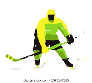 Ice hockey player on a white background. Vector illustration. Sport concept.