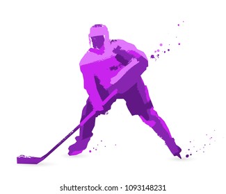 Ice hockey player on a white background. Vector illustration. Sport concept.