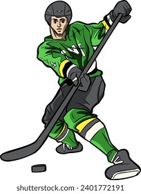 Ice hockey player playing game 

