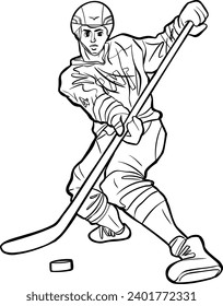 Ice hockey player playing game 

