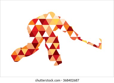 Ice Hockey Player Silhouette on white background