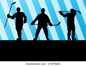 Ice hockey player silhouette sport abstract vector background concept