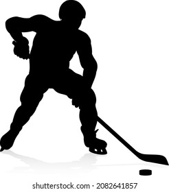 Eishockeyspieler, Silhouette Sportgrafik