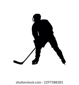 Eishockeyspieler Silhouette - Vektorgrafik