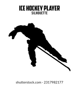 Ice Hockey Player Silhouette vector stock illustration  ice hockey silhoutte 06