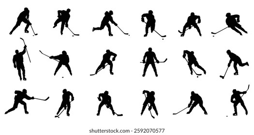 Ice hockey player silhouette vector isolated