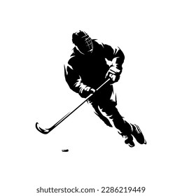 ice hockey player silhouettes logo with a white background