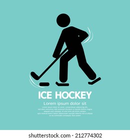Ice Hockey Player Symbol Vector Illustration