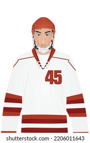 Ice hockey player. vector illustration