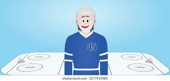 Ice hockey player. vector illustration