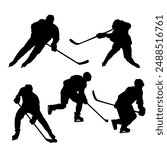 ice hockey player vector silhouette