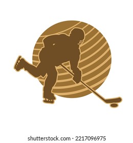 ice hockey player vector silhouette