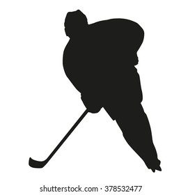 Ice hockey player vector silhouette