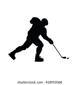 Ice Hockey Player Vector Silhouette Hockey Stock Vector (Royalty Free ...