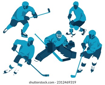 Ice hockey players vector art