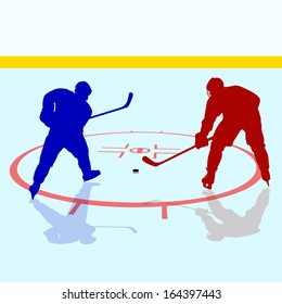 Ice hockey players. Vector illustration 