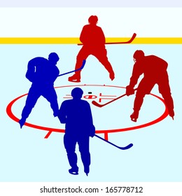 Ice hockey players. Vector illustration 