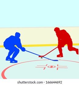 Ice hockey players. Vector illustration